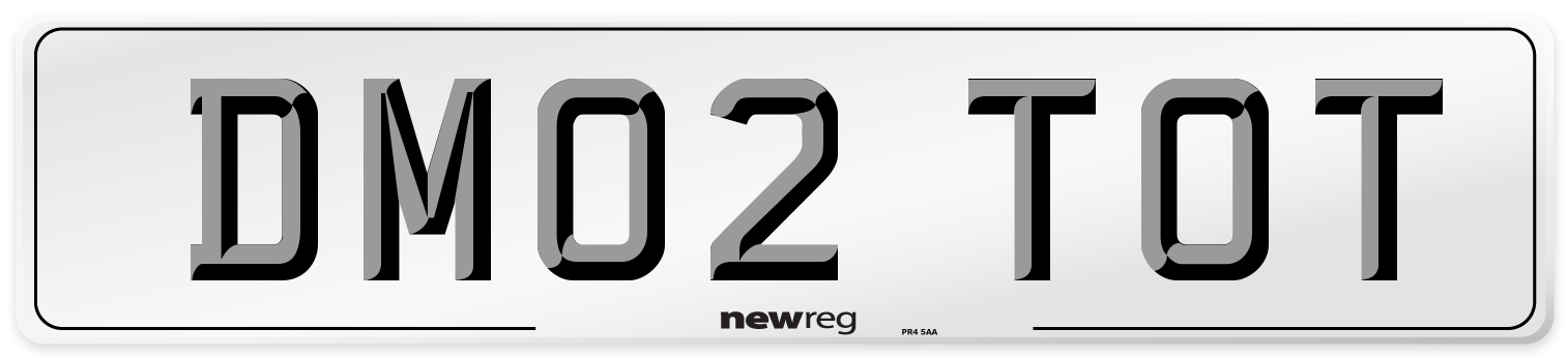 DM02 TOT Number Plate from New Reg